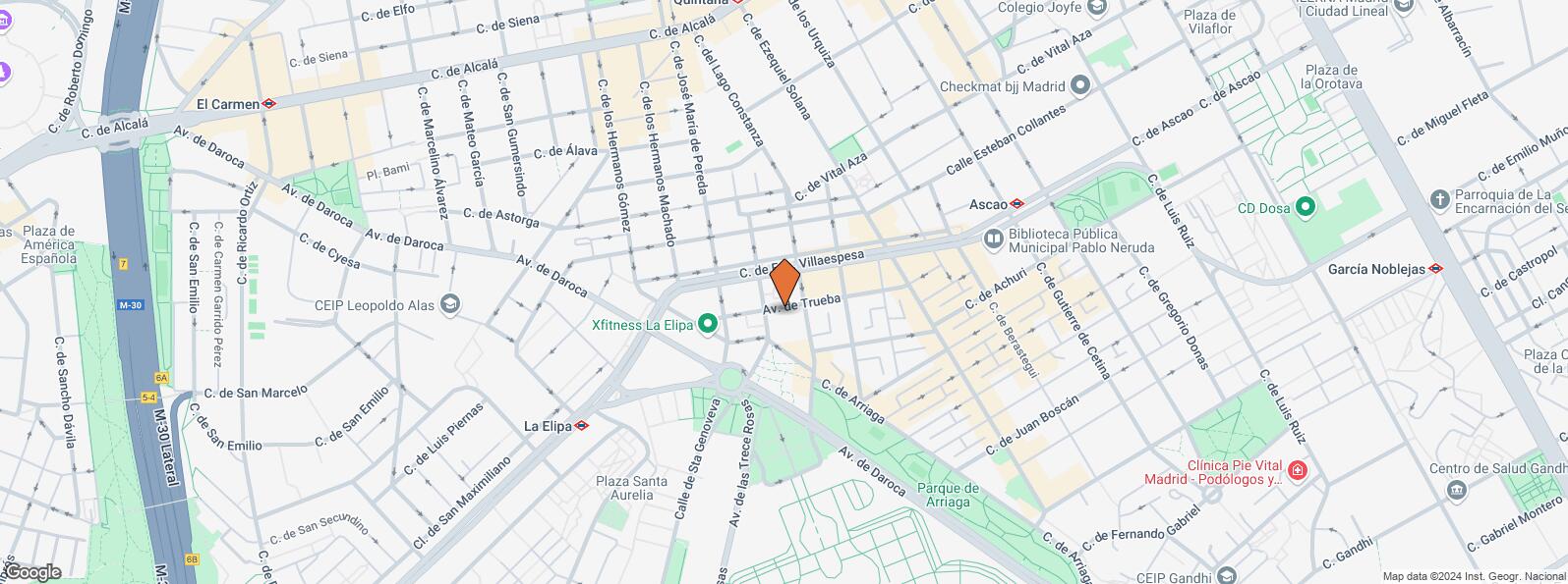 Location Map for Avenida Trueba, 20, Ciudad Lineal, Madrid, 28017