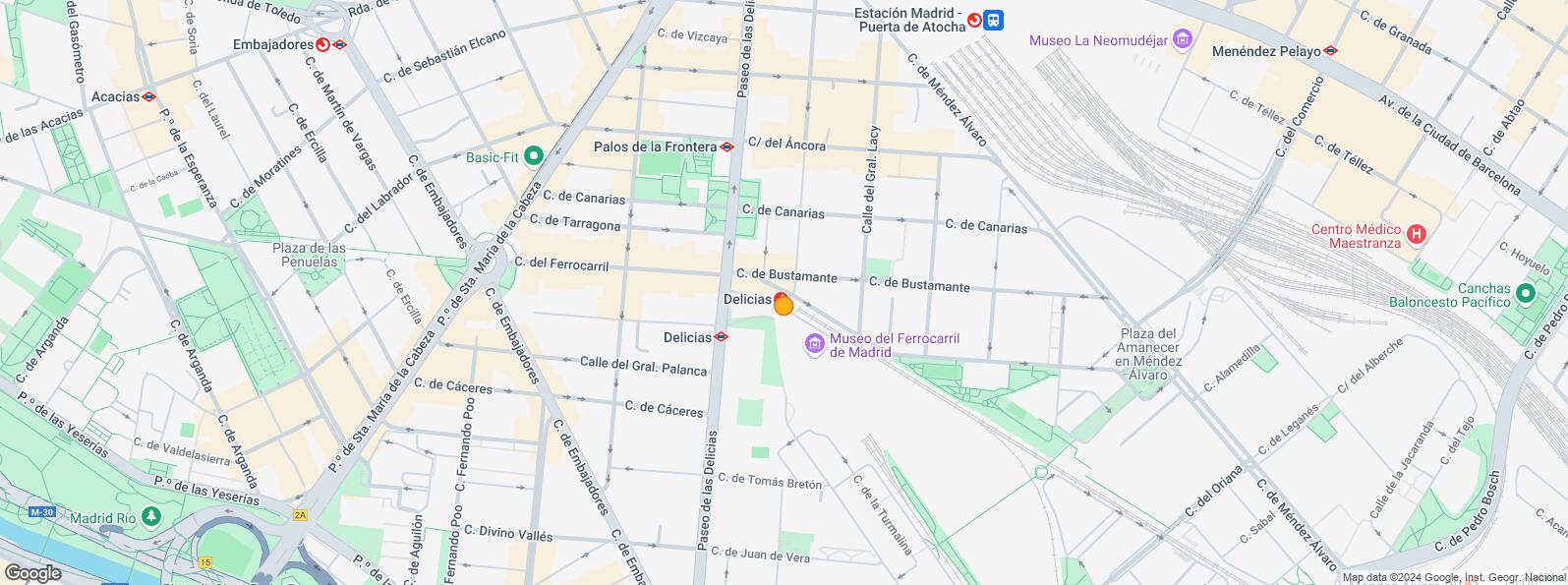 Location Map for Paseo Delicias, Arganzuela, Madrid, 28045