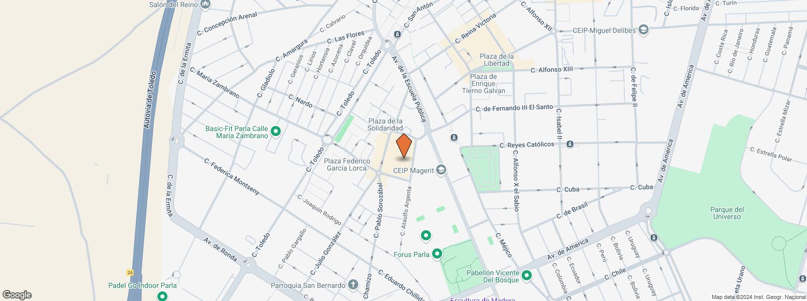 Mapa de Calle Pablo Casals, 27, Parla, Madrid, 28980