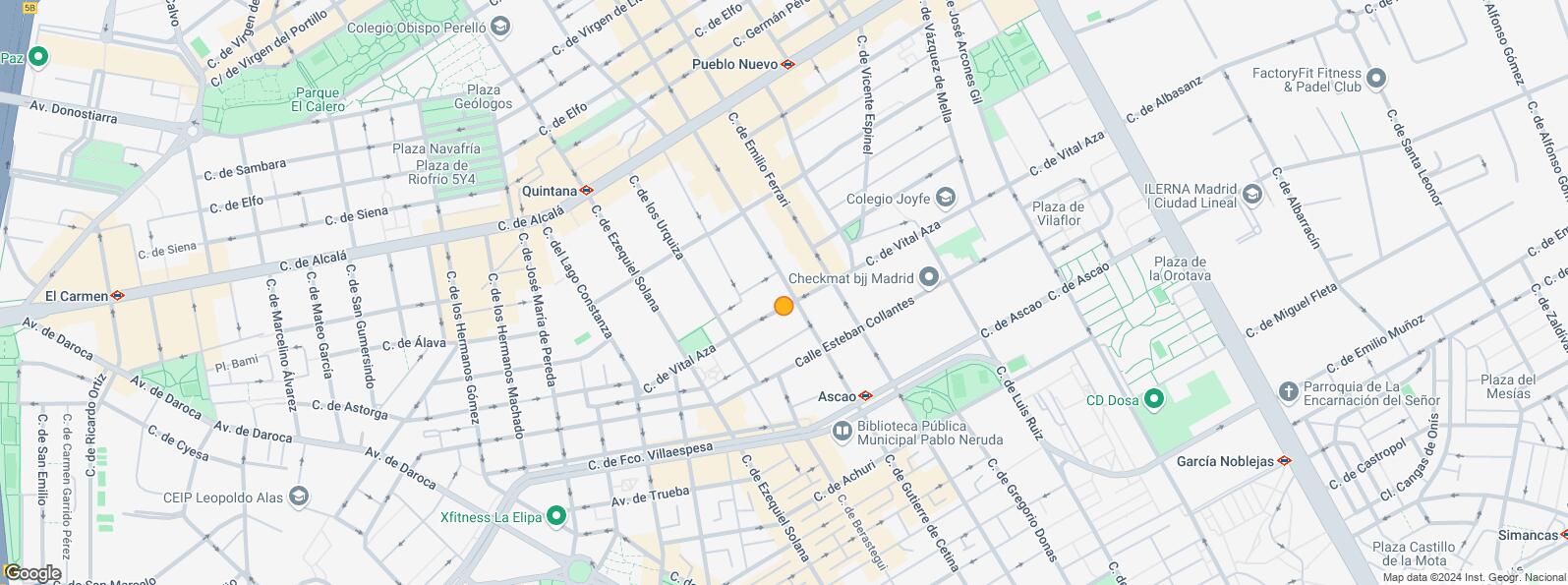 Location Map for Calle Esteban Collantes, Ciudad Lineal, Madrid, 28017