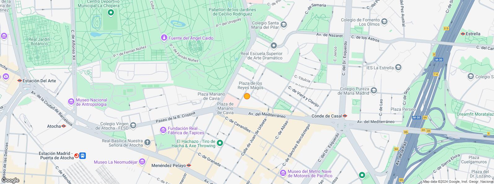 Location Map for Calle Cavanilles, Retiro, Madrid, 28007