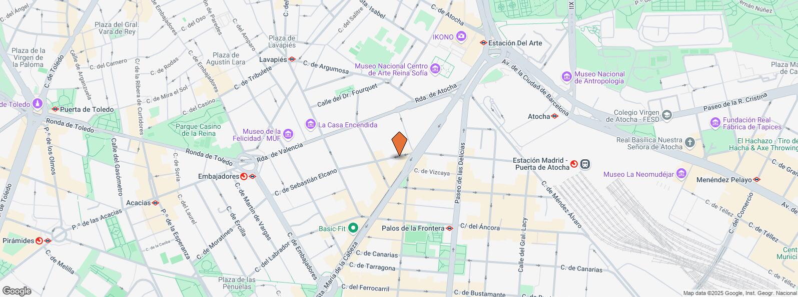 Mapa de Calle Sebastián El Cano, 40, Arganzuela, Madrid, 28012