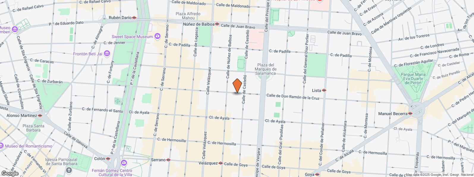 Location Map for LOOM Salamanca, Calle Don Ramón de la Cruz, 38, Salamanca, Madrid, 28001