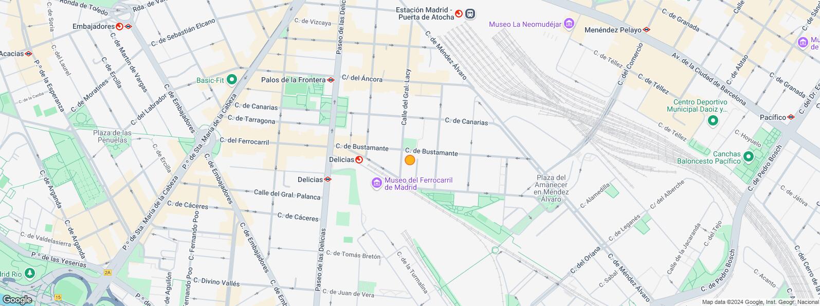 Location Map for Zona Palos de Moguer, Arganzuela, Madrid, 28045