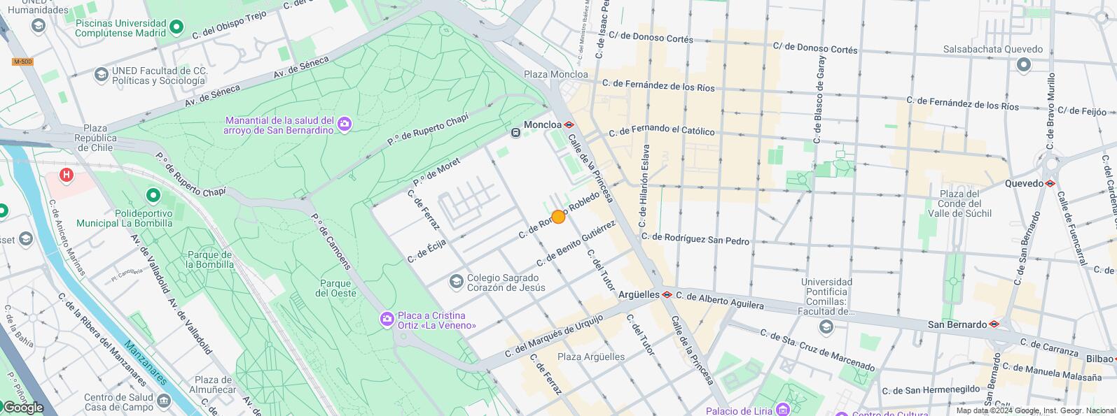 Mapa de Zona Moncloa-Argüelles, Moncloa - Aravaca, Madrid, 28008