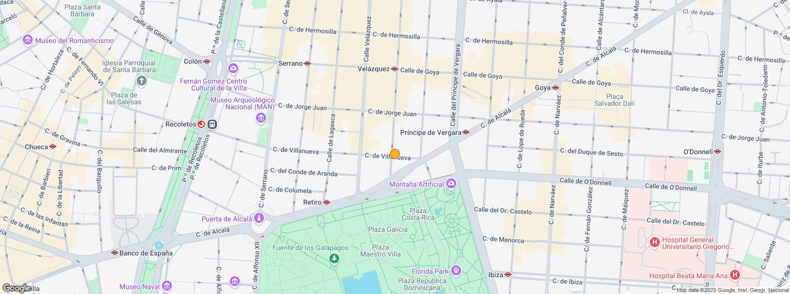 Mapa de Calle Jorge Juan, Salamanca, Madrid, 28001