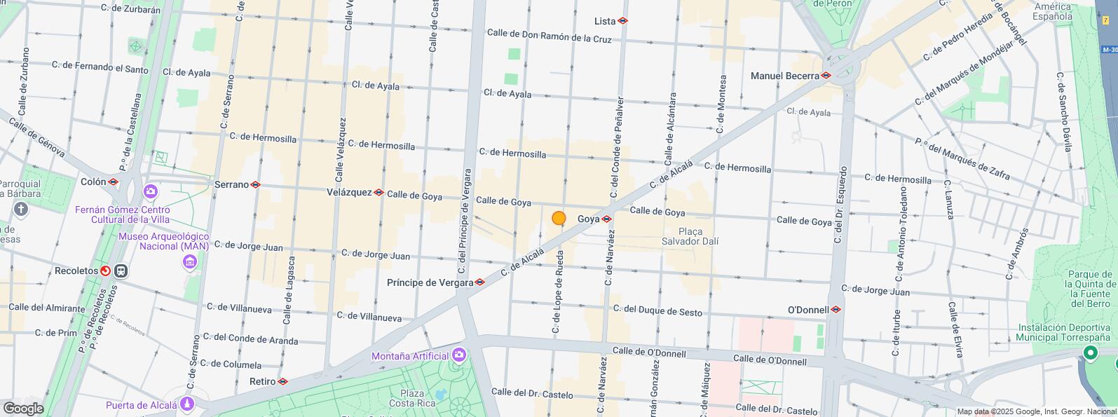 Location Map for Calle Alcalá, Salamanca, Madrid, 28009