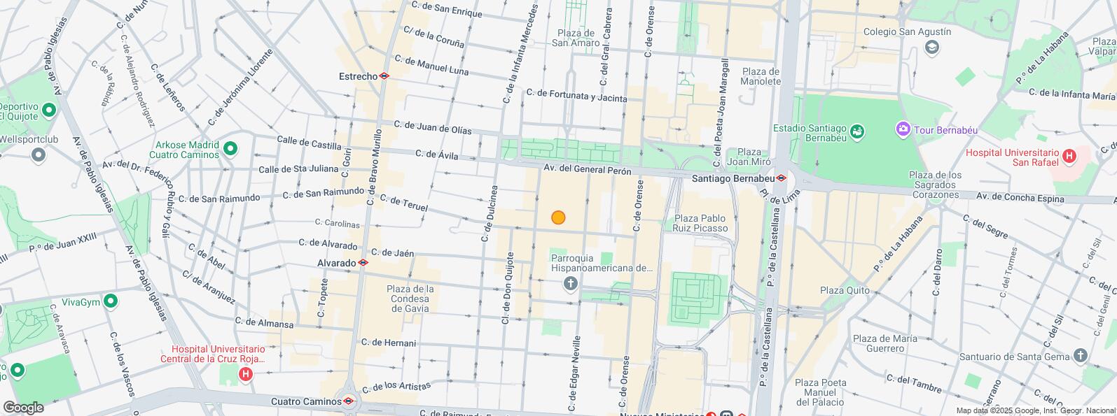 Mapa de Zona Estadio Santiago Bernabéu, Tetuán, Madrid, 28020