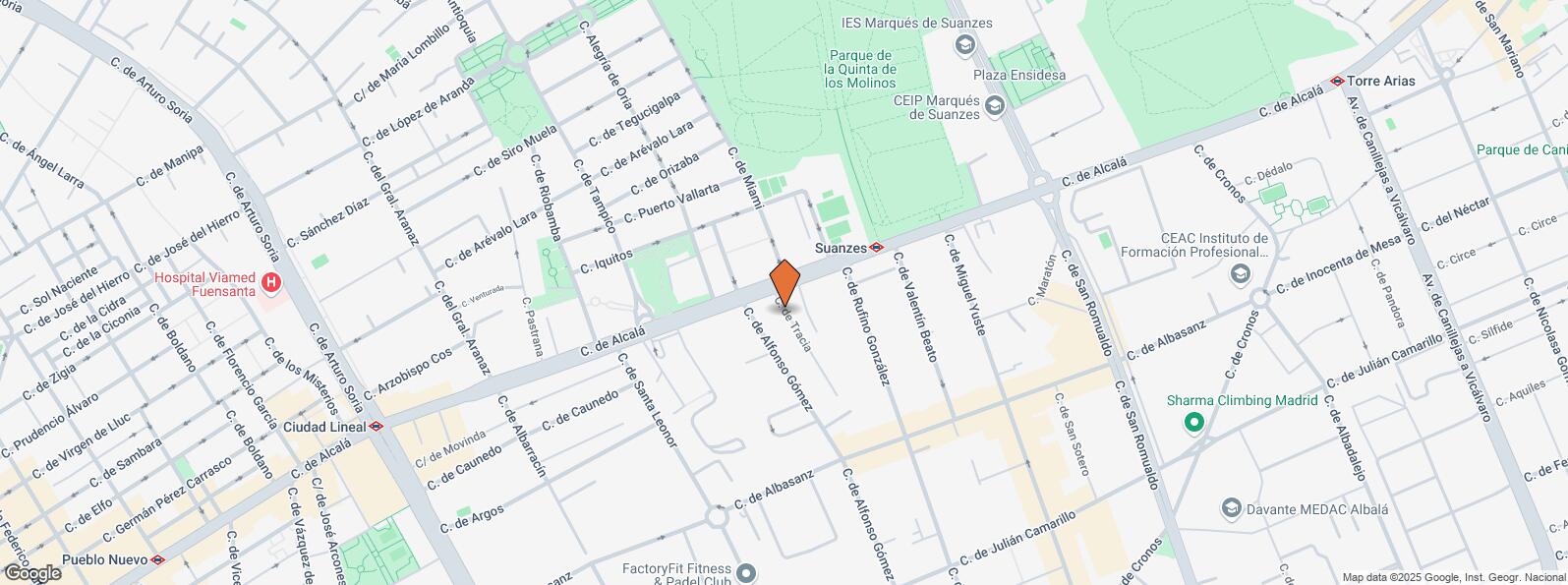 Location Map for Calle Tracia, 4, San Blas - Canillejas, Madrid, 28037