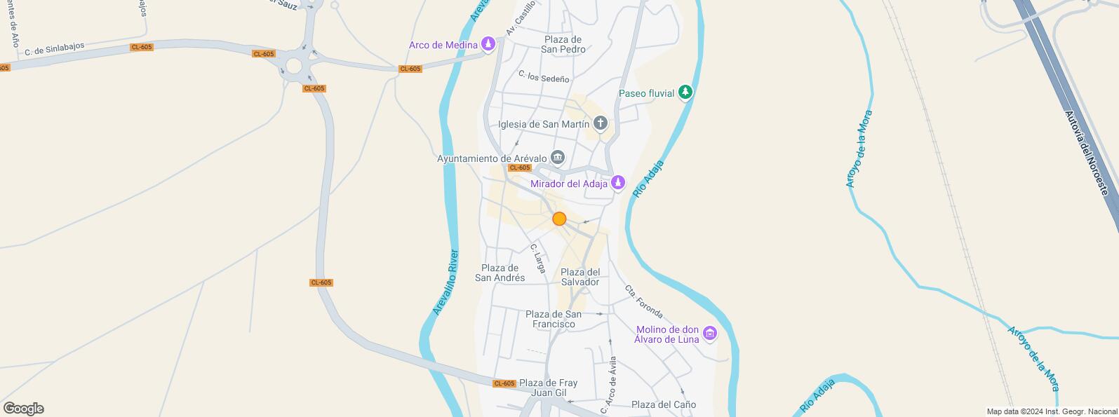 Location Map for Plaza Salvador, Arévalo, Ávila, 05200