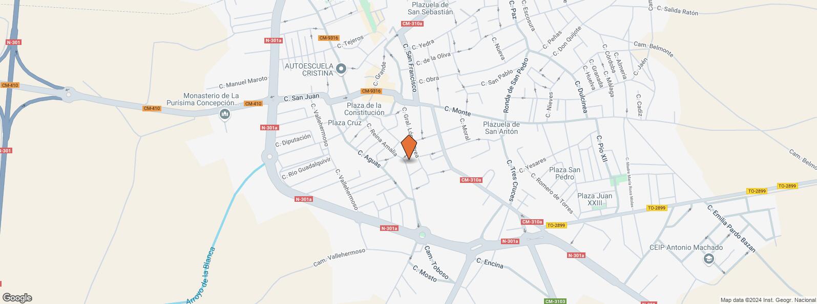 Location Map for Calle Reina Amalia, 27, Quintanar de la Orden, Toledo, 45800