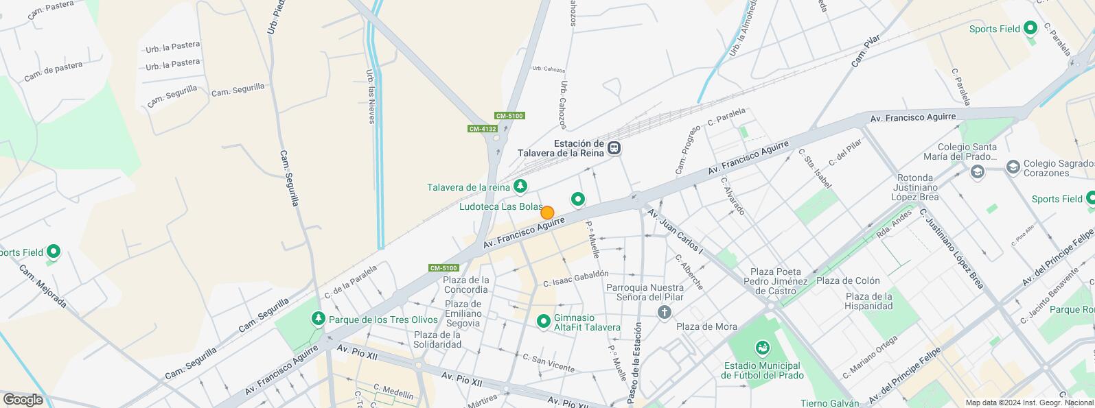 Location Map for Avenida Francisco Aguirre, Talavera de la Reina, Toledo, 45600