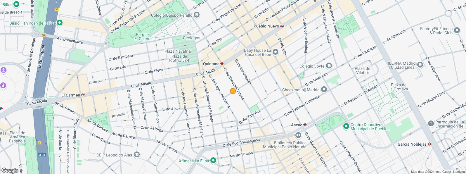 Mapa de Calle Ezequiel Solana, Ciudad Lineal, Madrid, 28017