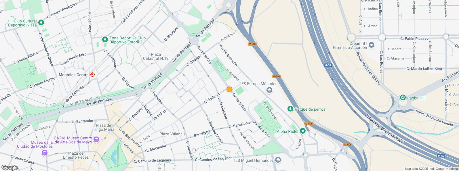 Location Map for Avenida de la Onu, Móstoles, Madrid, 28936