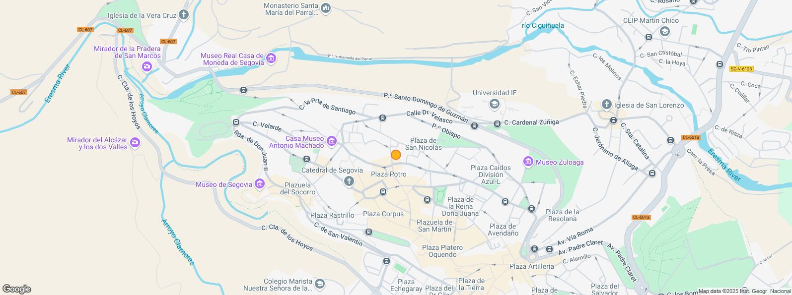 Location Map for Plaza San Nicolás, Segovia, 40001