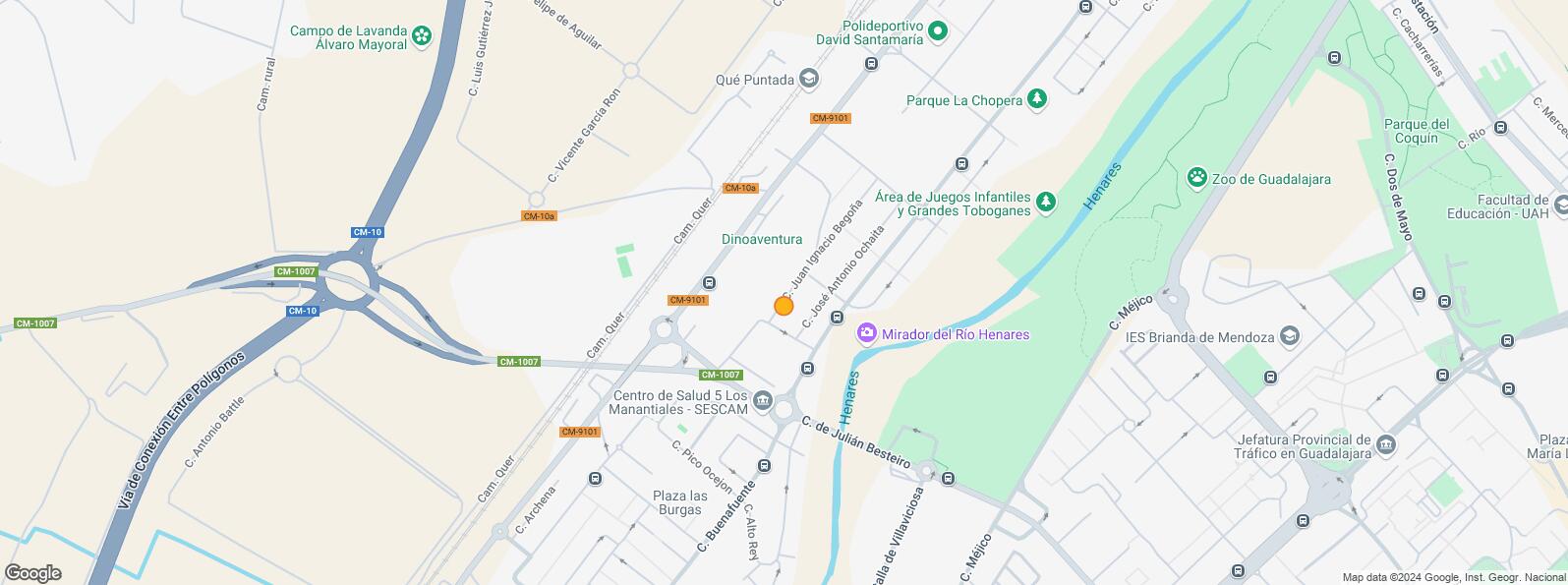 Location Map for Parque fluvial del Henares, Guadalajara, 19004