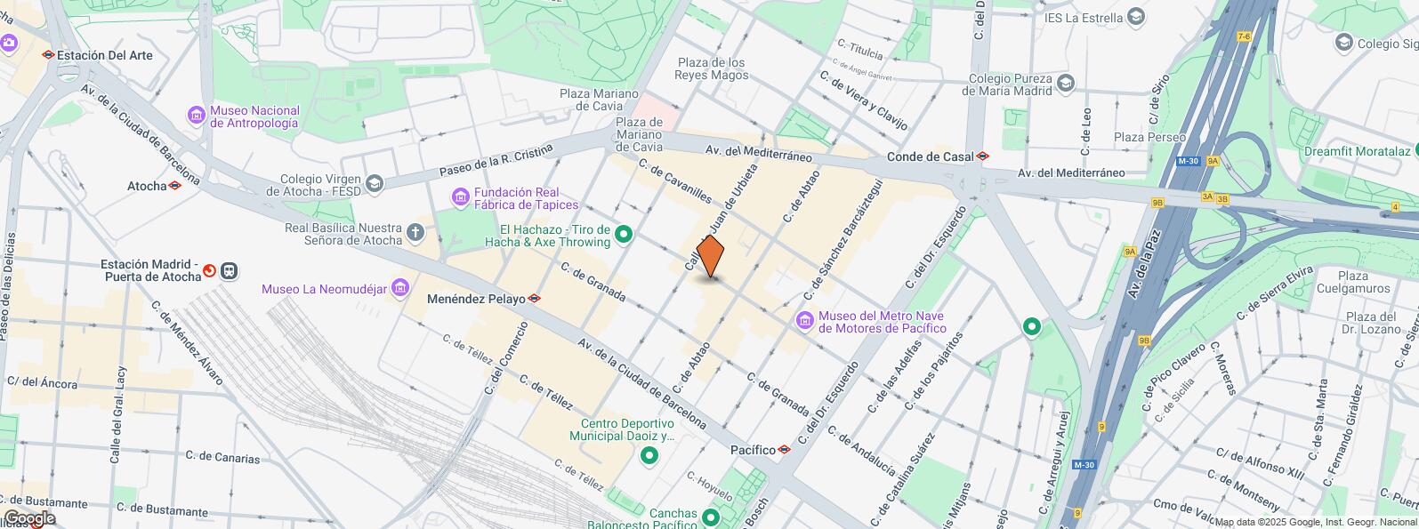 Location Map for Calle Valderribas, 24, Retiro, Madrid, 28007