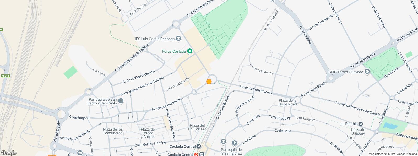 Location Map for Zona avenida Plantío, Coslada, Madrid, 28820