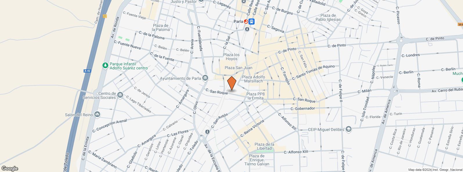 Mapa de Calle San Roque, 17, Parla, Madrid, 28980