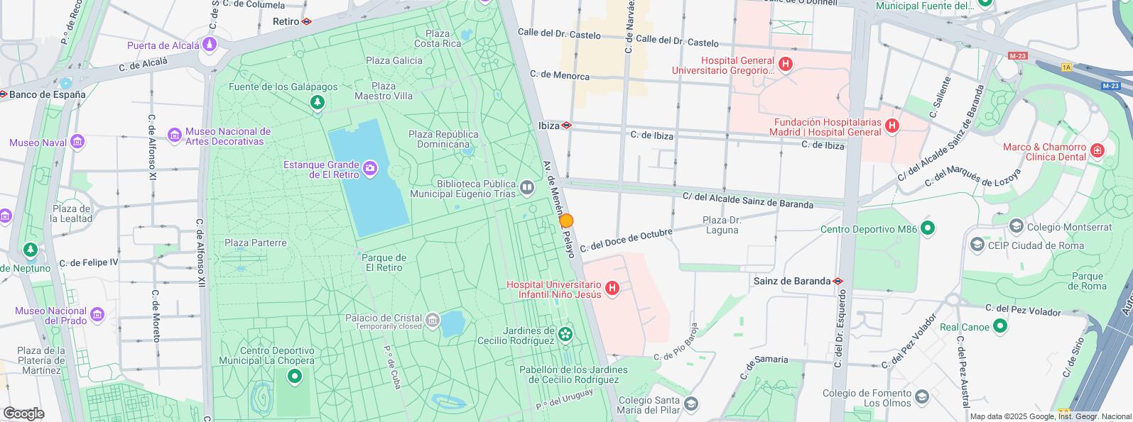 Mapa de Calle Alcalde Sainz de Baranda, Retiro, Madrid, 28009