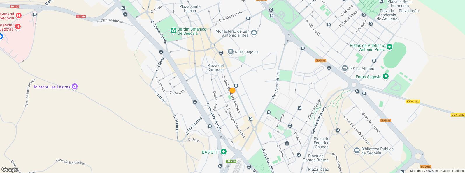 Mapa de Zona José Zorrilla, Segovia, 40002