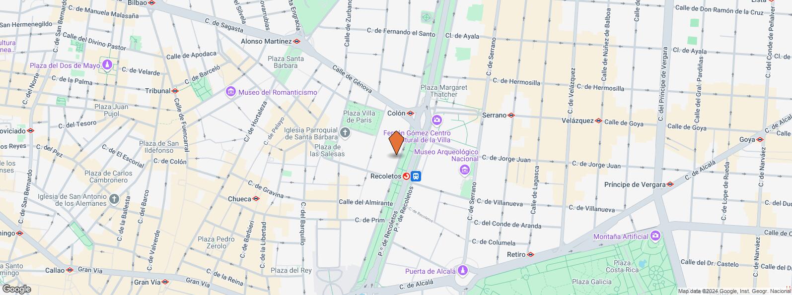 Mapa de Paseo Recoletos, 33, Centro, Madrid, 28001