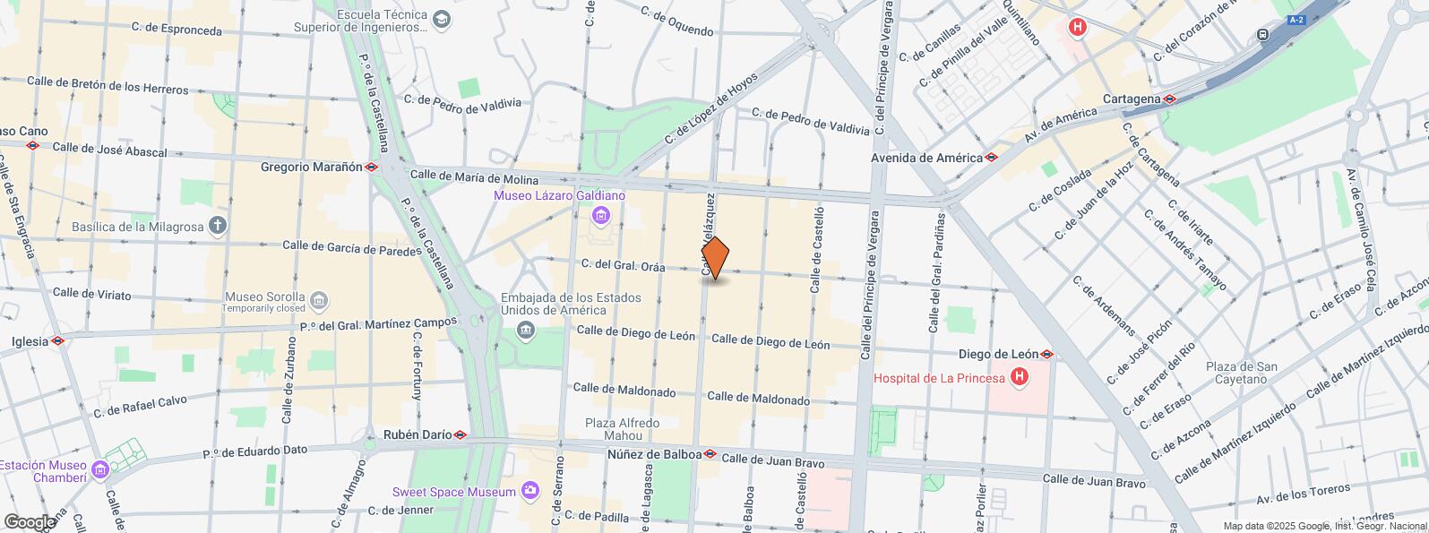 Location Map for Calle Velázquez, 114, Salamanca, Madrid, 28006