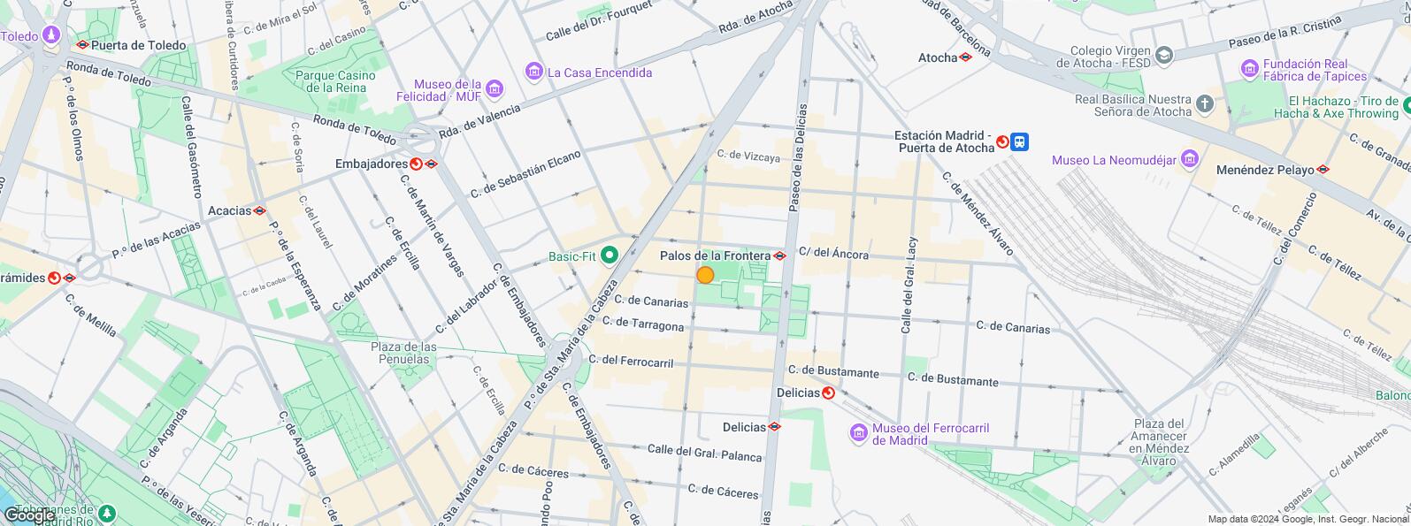 Mapa de Zona Palos Frontera, Arganzuela, Madrid, 28045