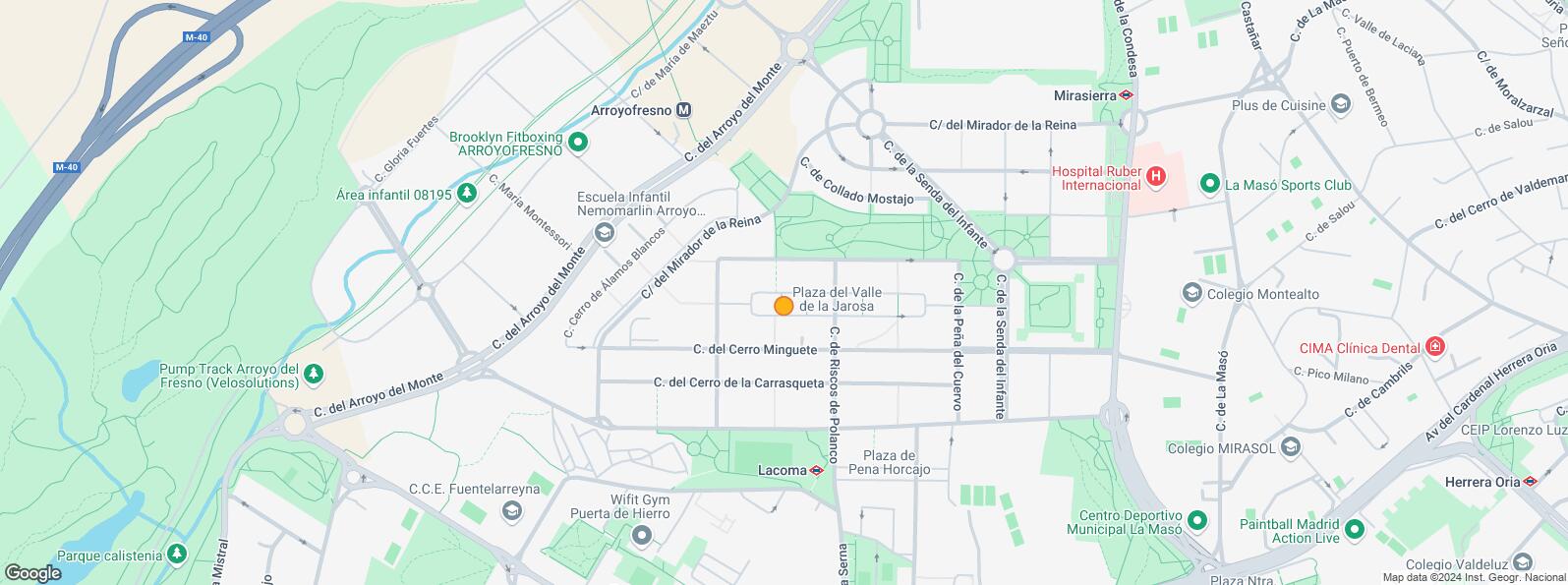 Location Map for Zona Arroyo Fresno, Fuencarral - El Pardo, Madrid, 28035