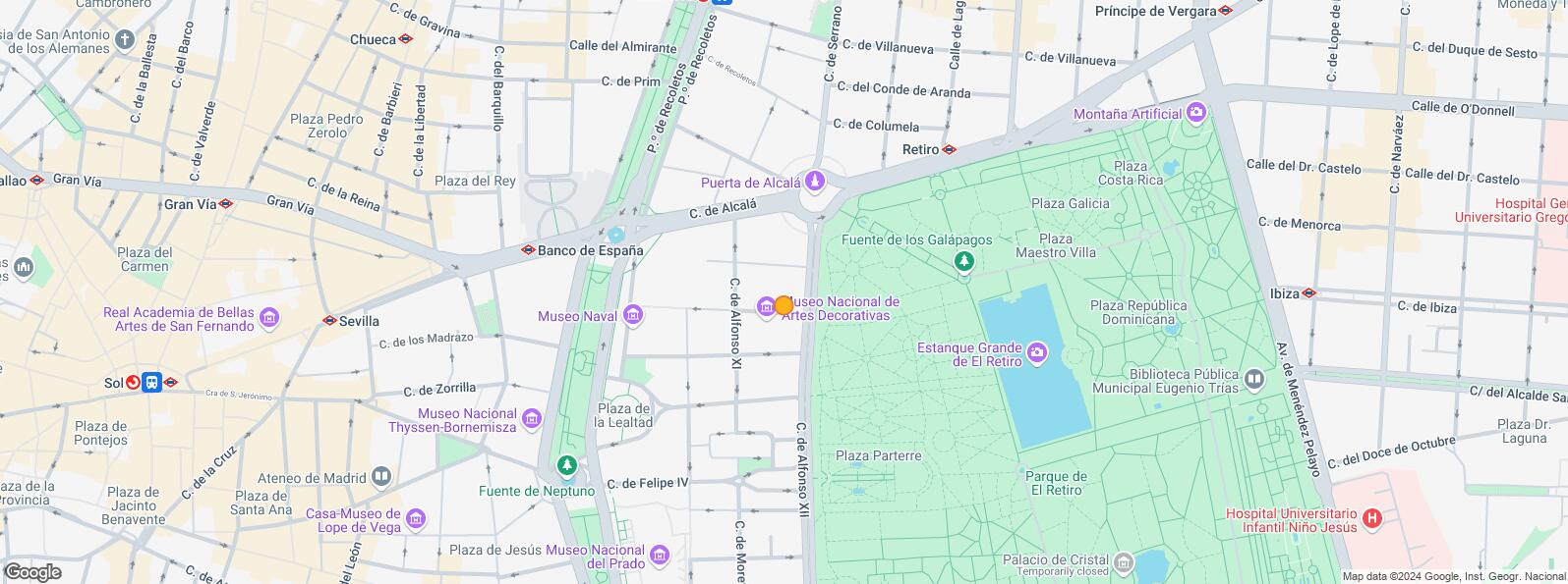 Location Map for Calle Antonio Maura, Retiro, Madrid, 28014