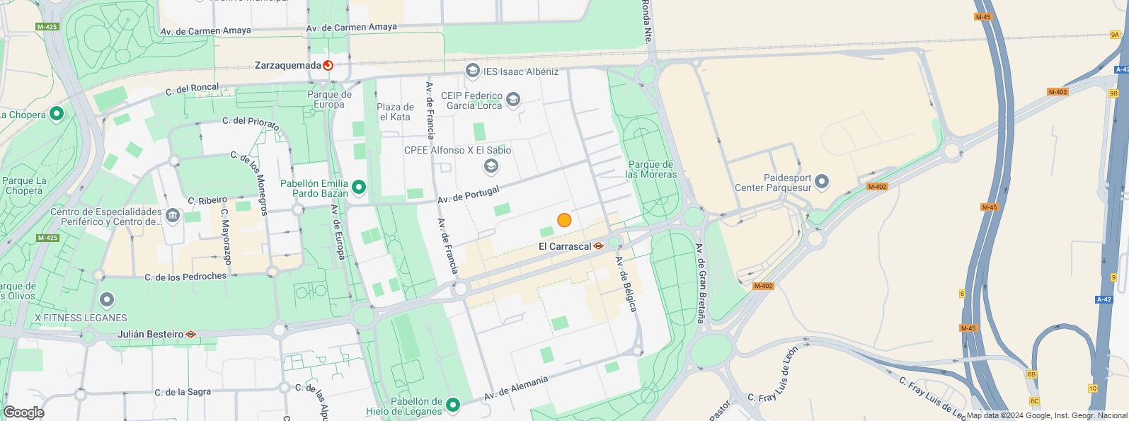 Mapa de Zona El Carrascal, Leganés, Madrid, 28916