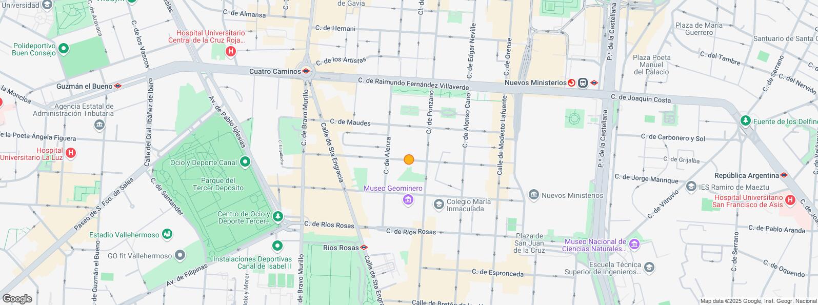 Mapa de Zona Nuevos Ministerios - Ríos Rosas, Chamberí, Madrid, 28003