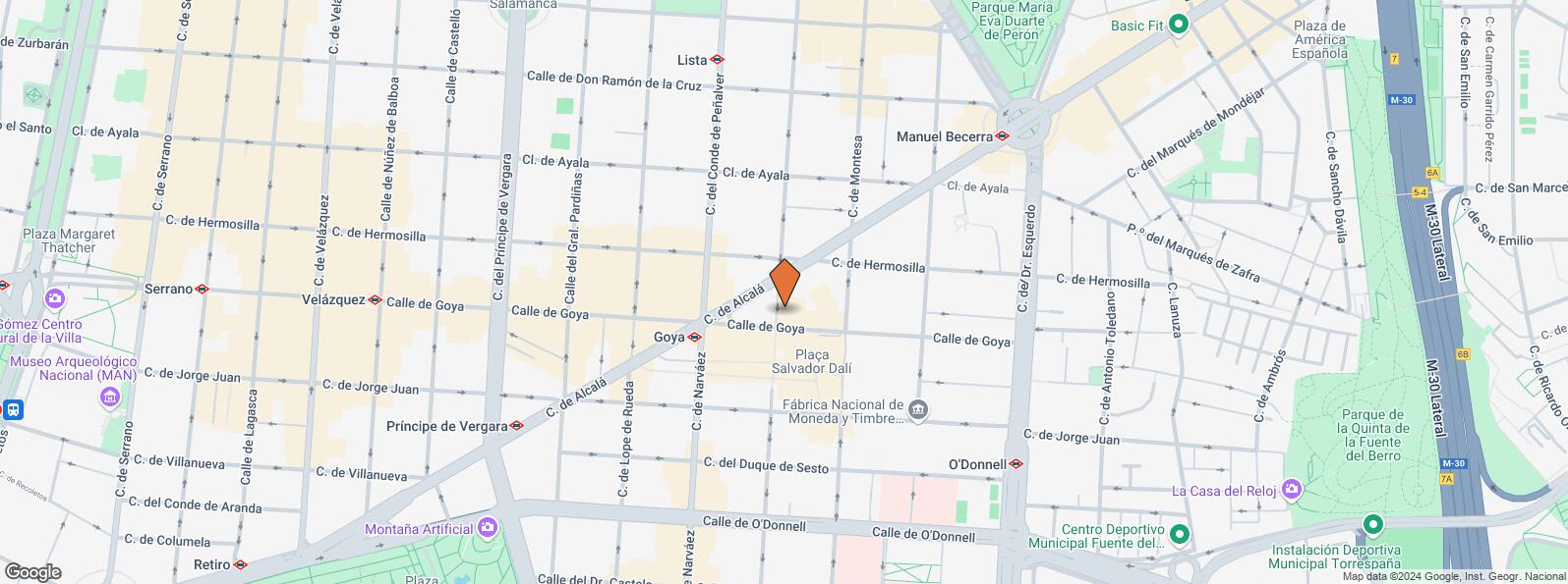 Mapa de Calle Goya, 99, Salamanca, Madrid, 28009