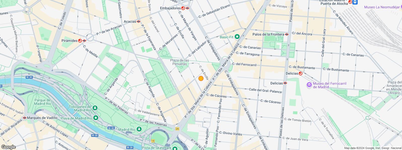 Mapa de Zona Acacias, Arganzuela, Madrid, 28005