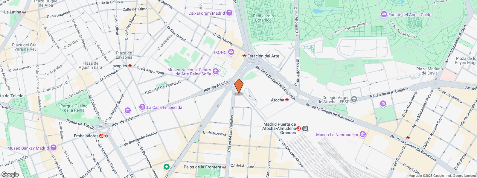 Location Map for Paseo Delicias, Arganzuela, Madrid, 28045