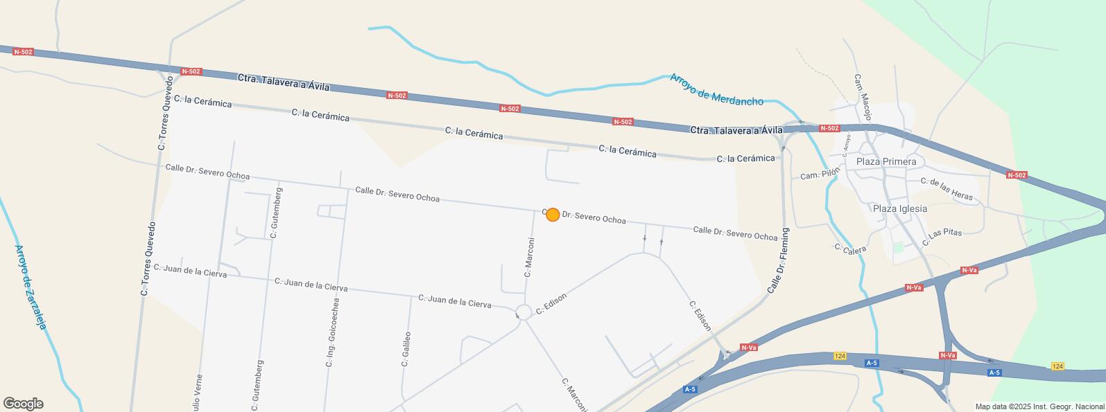 Location Map for Polígono Torrehierro, Talavera de la Reina, Toledo, 45614