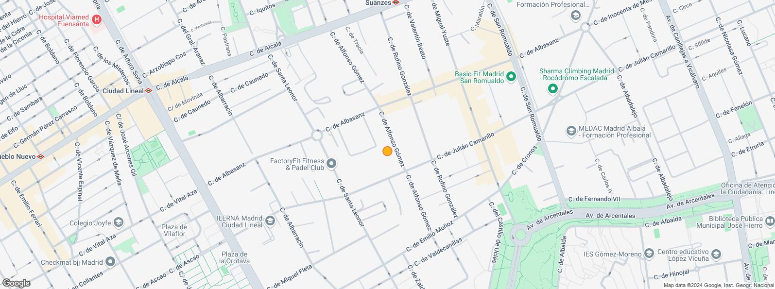 Location Map for Zona empresarial Julián Camarillo, San Blas - Canillejas, Madrid, 28037