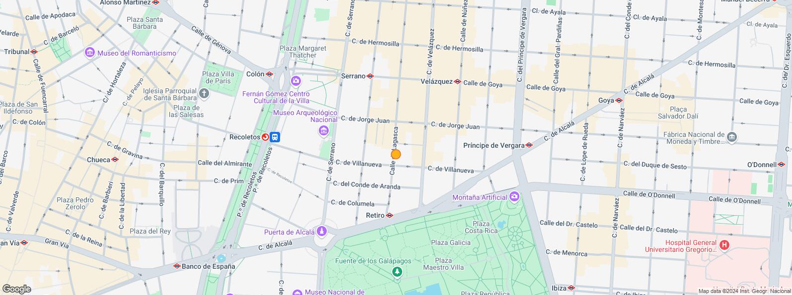 Mapa de Zona Recoletos, Salamanca, Madrid, 28001