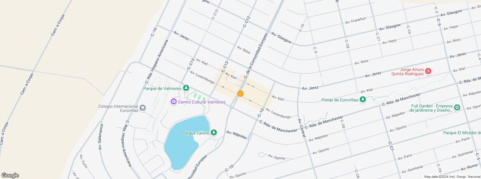 Location Map for Zona Eurovillas, Nuevo Baztán, Madrid, 28514