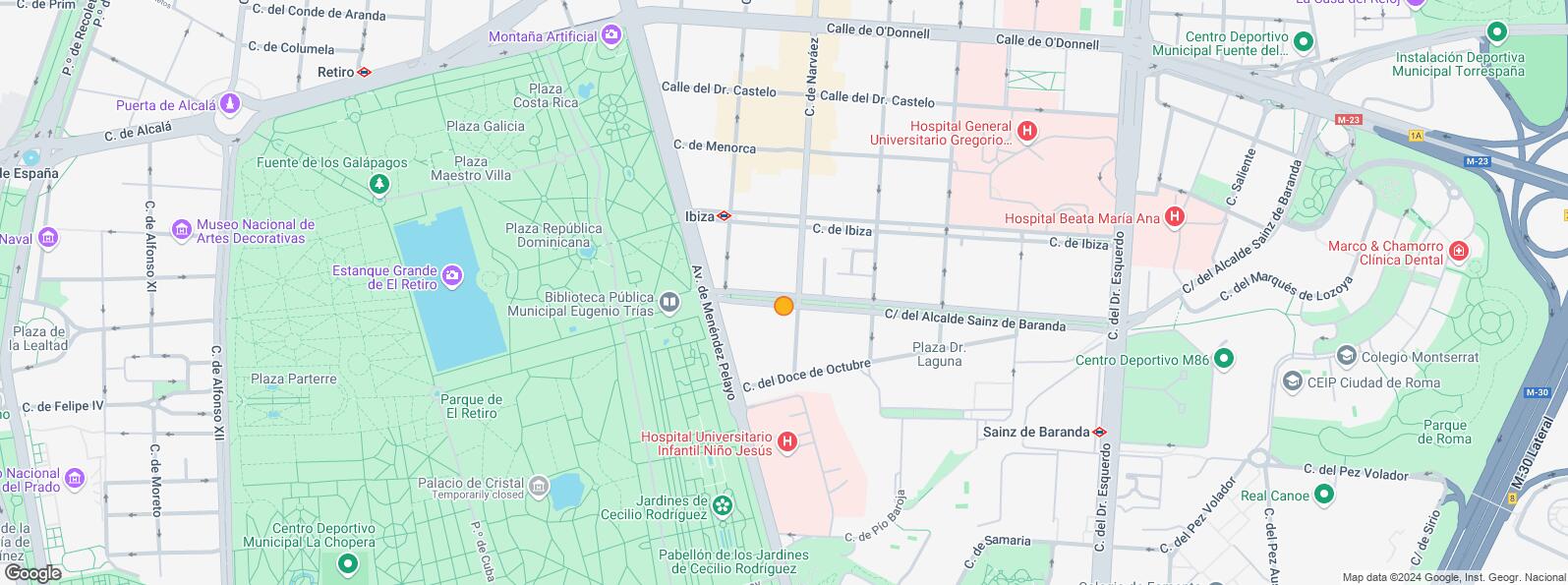 Mapa de Avenida Menéndez Pelayo, Retiro, Madrid, 28009