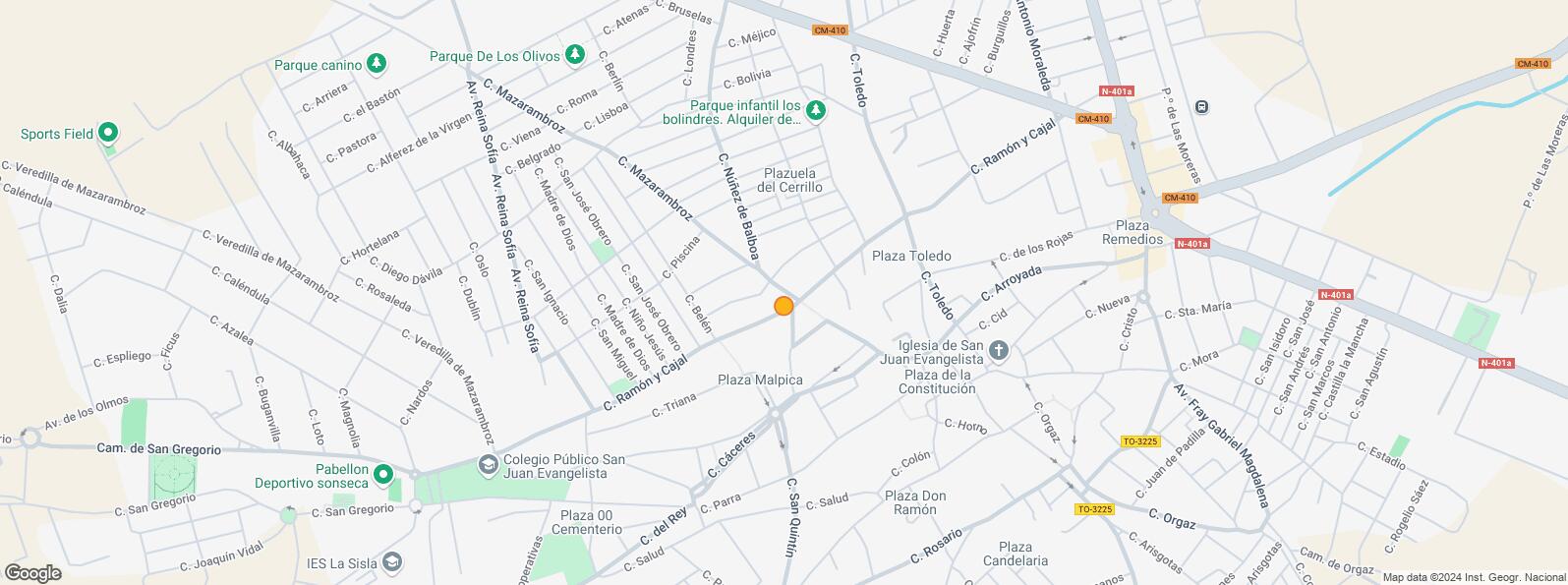 Location Map for Zona casco urbano, Sonseca, Toledo, 45100