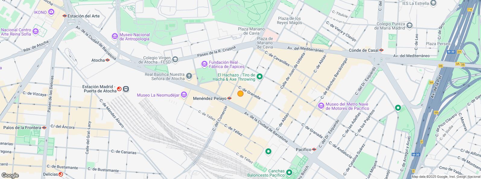 Mapa de Zona Menéndez Pelayo, Retiro, Madrid, 28007