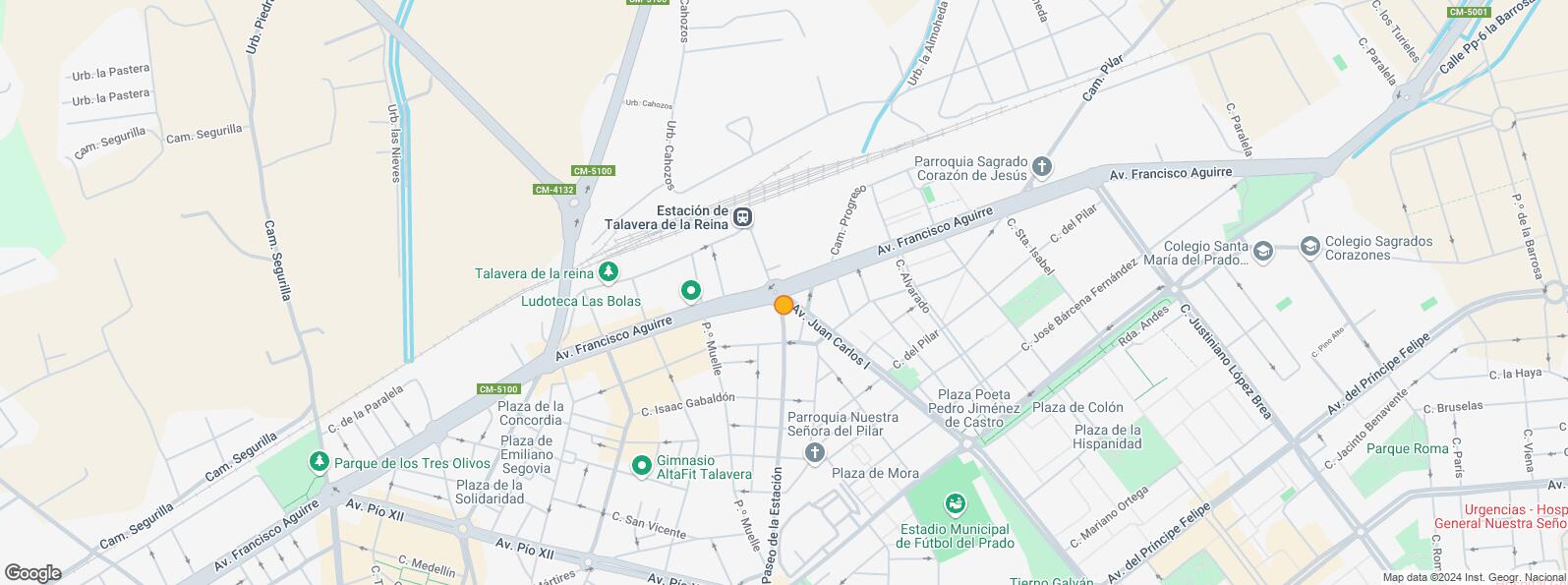 Location Map for Zona Pilar, Talavera de la Reina, Toledo, 45600