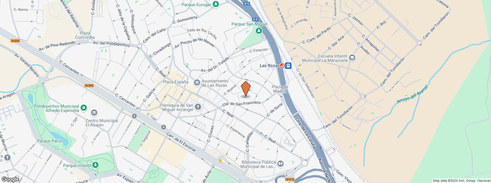 Location Map for Zona Cuesta San Francisco, Las Rozas de Madrid, Madrid, 28230