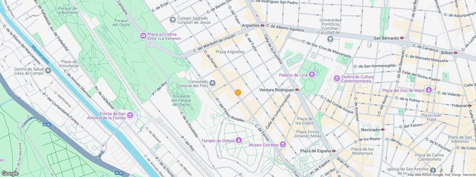 Mapa de Zona Argüelles, Moncloa - Aravaca, Madrid, 28008