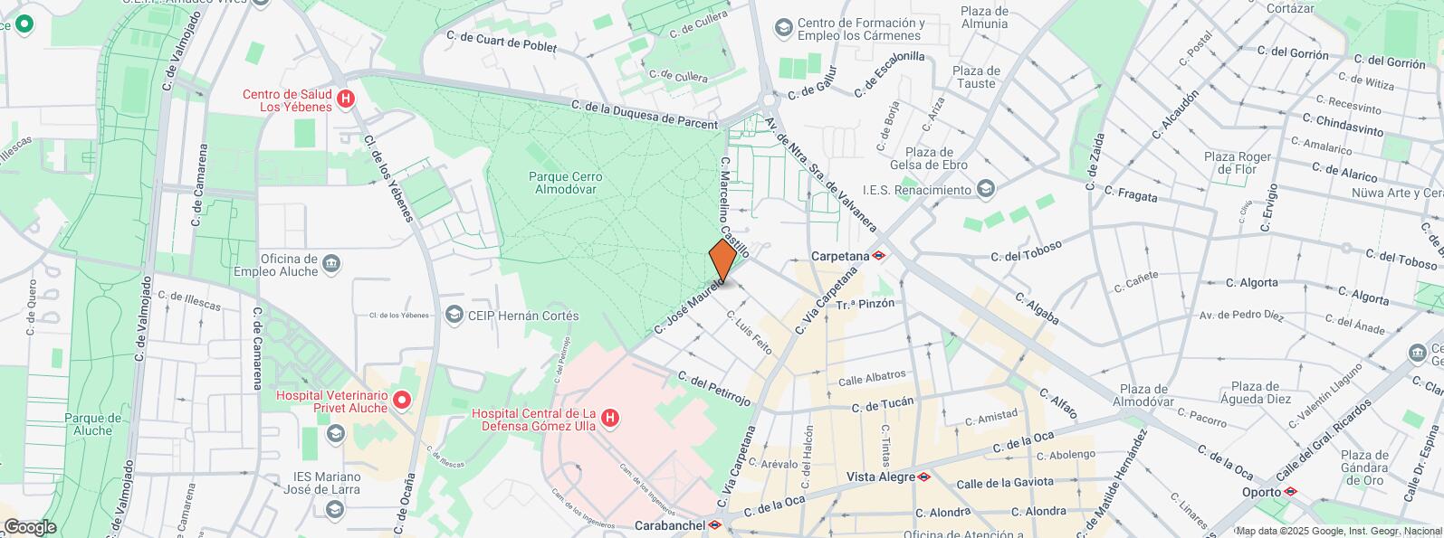 Location Map for Calle José Maurelo, 15, La Latina, Madrid, 28047