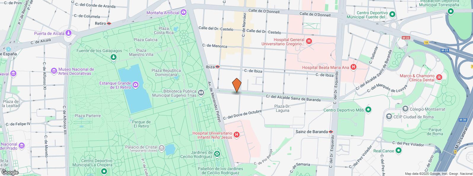 Mapa de Calle Alcalde Sainz de Baranda, 16, Retiro, Madrid, 28009