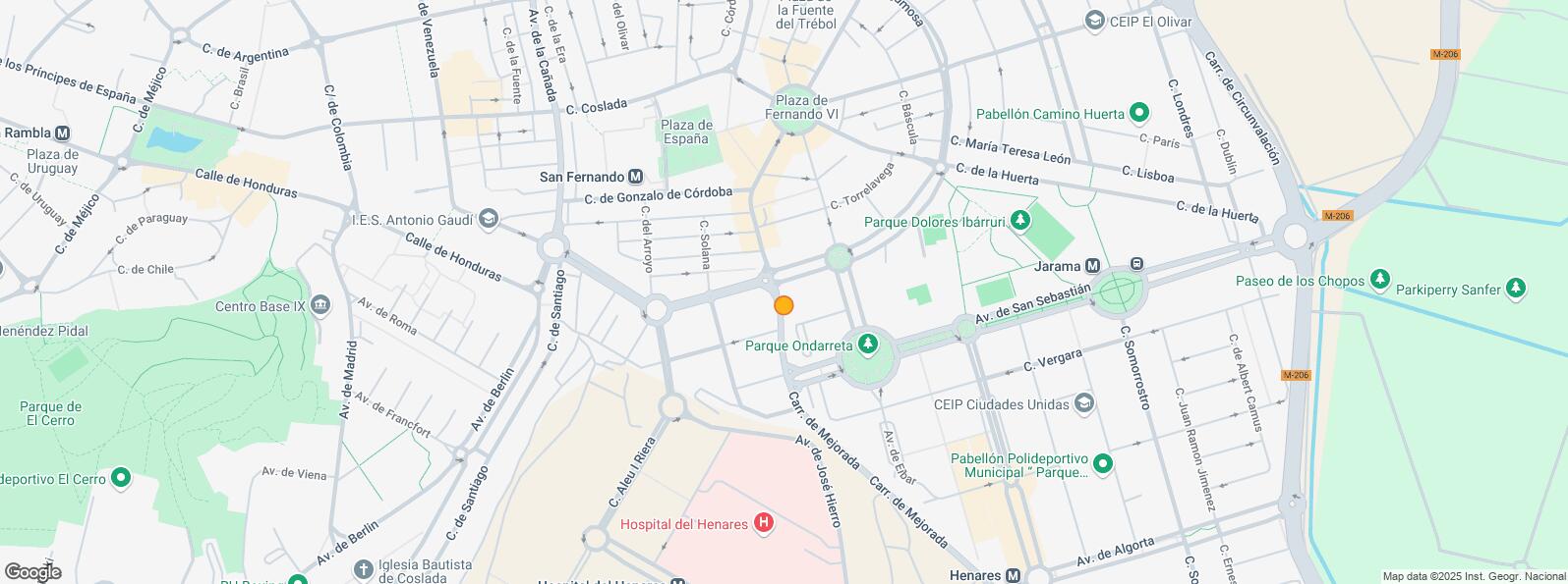 Location Map for Carretera Mejorada, San Fernando de Henares, Madrid, 28830