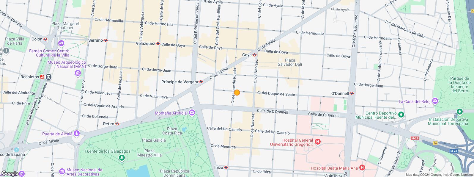 Location Map for Calle Antonio Acuña, Salamanca, Madrid, 28009