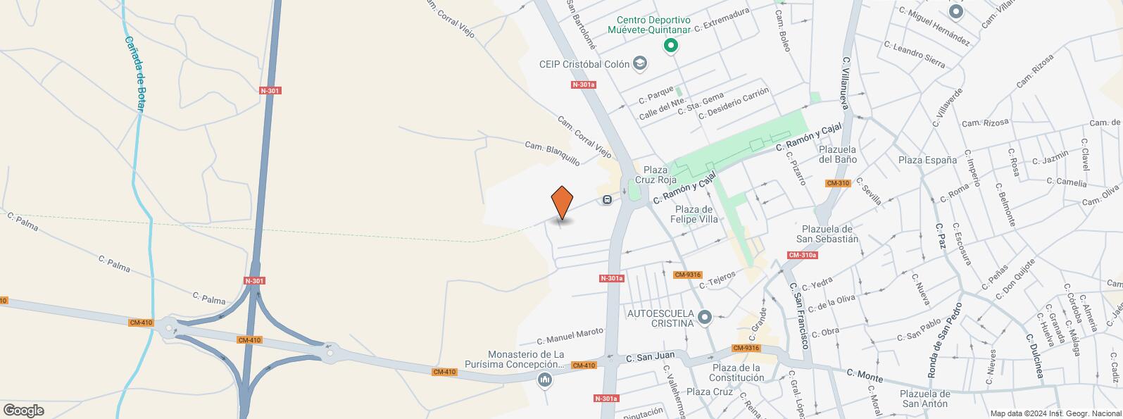 Location Map for Avenida Jardines de la Estación, 2, Quintanar de la Orden, Toledo, 45800